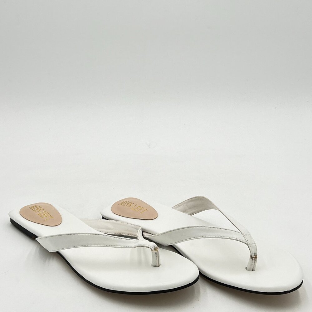 Miss left Women Chic Flat Thongs Casual Slim Strap Flip Flop Sandals Open Toe